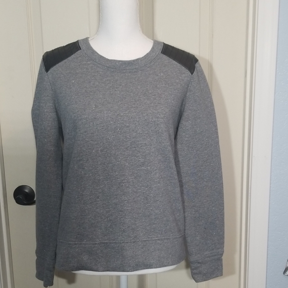 Trouve Sweatshirt Leather Look Accents, Size L - Picture 4 of 5